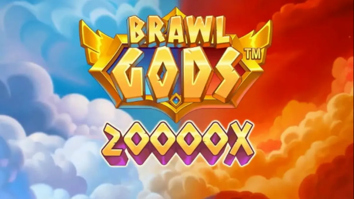 Tela de jogo do slot Brawl Gods com design dividido entre Zeus e Hades